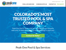 Tablet Screenshot of peakonepoolandspa.com